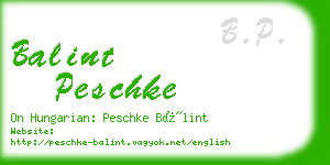 balint peschke business card